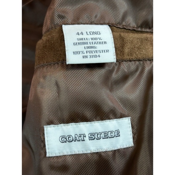 WH Belk Blazer Vtg Men 44L GOAT Suede Leather Brown - Picture 7 of 16